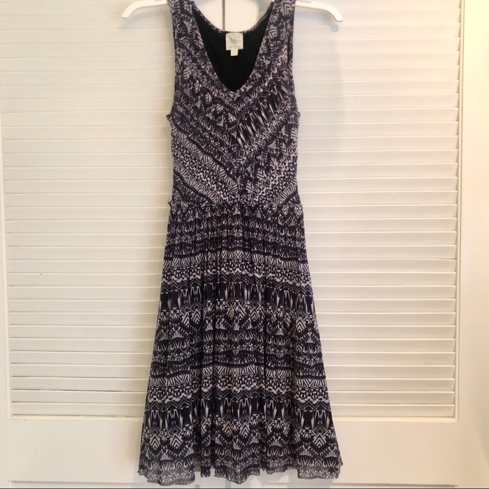 Anthropologie Boho Pattern Fit and Flare Dress XS